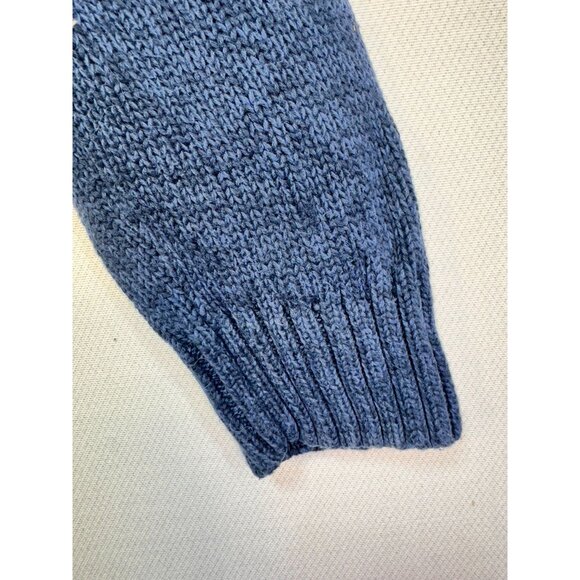 Chaps Mens Pullover Sweater Button Collar & Suede Elbow Patches XXL Blue - Picture 12 of 13